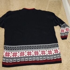 VINTAGE Mathias 1X Made in‎ USA 80's Long Knit Blk Red Wht Plus